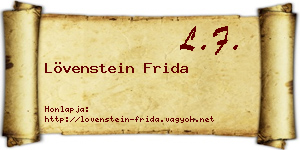 Lövenstein Frida névjegykártya